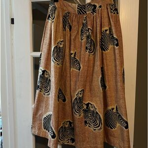 Anthropology Sika Zebra A-line Skirt size 10